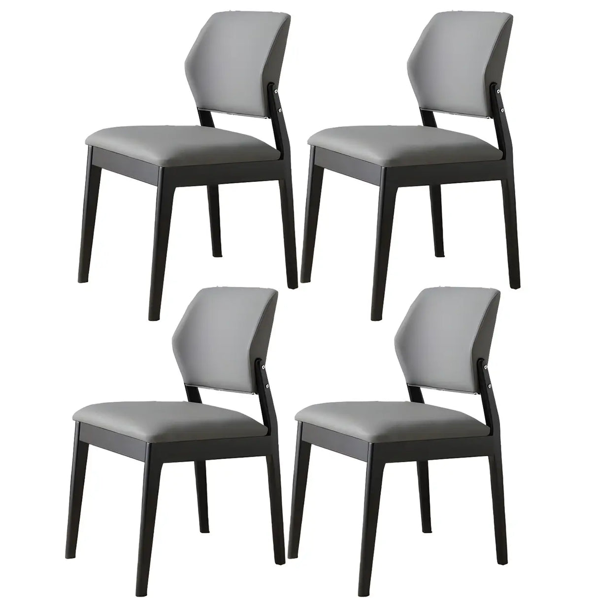 Faux Leather Upholstered Wooden Frame Dining Side Chair Image - 71