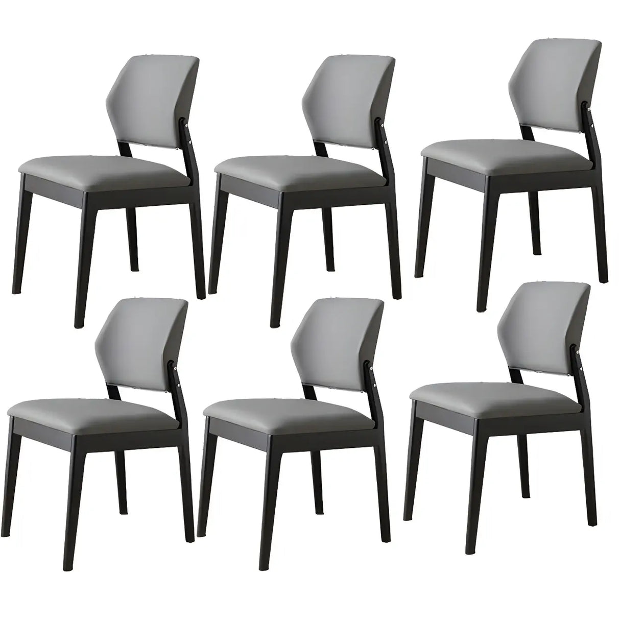 Faux Leather Upholstered Wooden Frame Dining Side Chair Image - 72