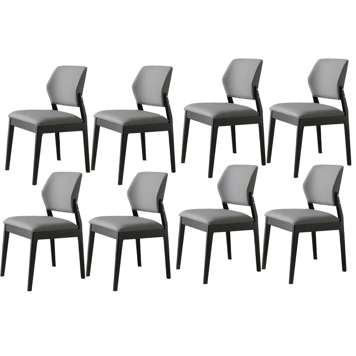 Faux Leather Upholstered Wooden Frame Dining Side Chair Image - 73