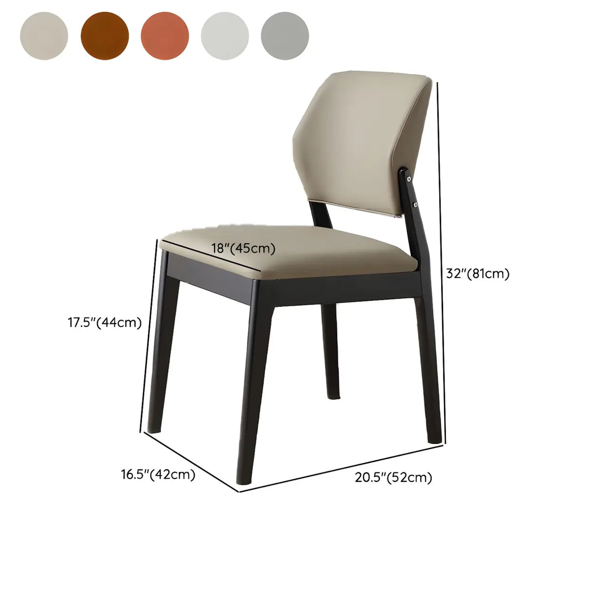Faux Leather Upholstered Wooden Frame Dining Side Chair Image - 80