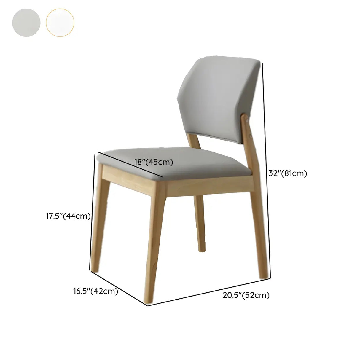 Faux Leather Upholstered Wooden Frame Dining Side Chair Image - 81