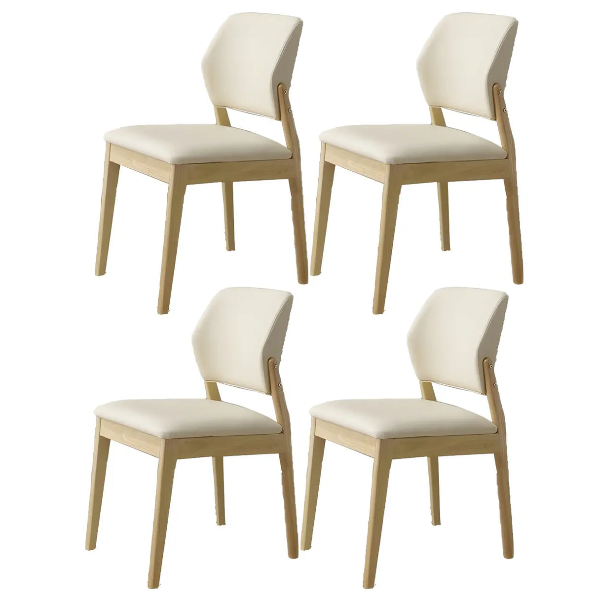 Faux Leather Upholstered Wooden Frame Dining Side Chair Image - 36