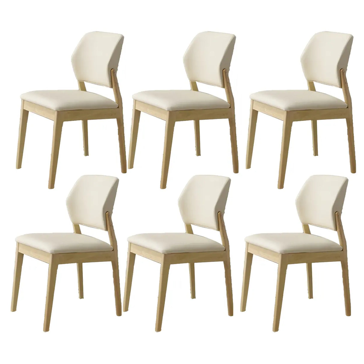 Faux Leather Upholstered Wooden Frame Dining Side Chair Image - 37