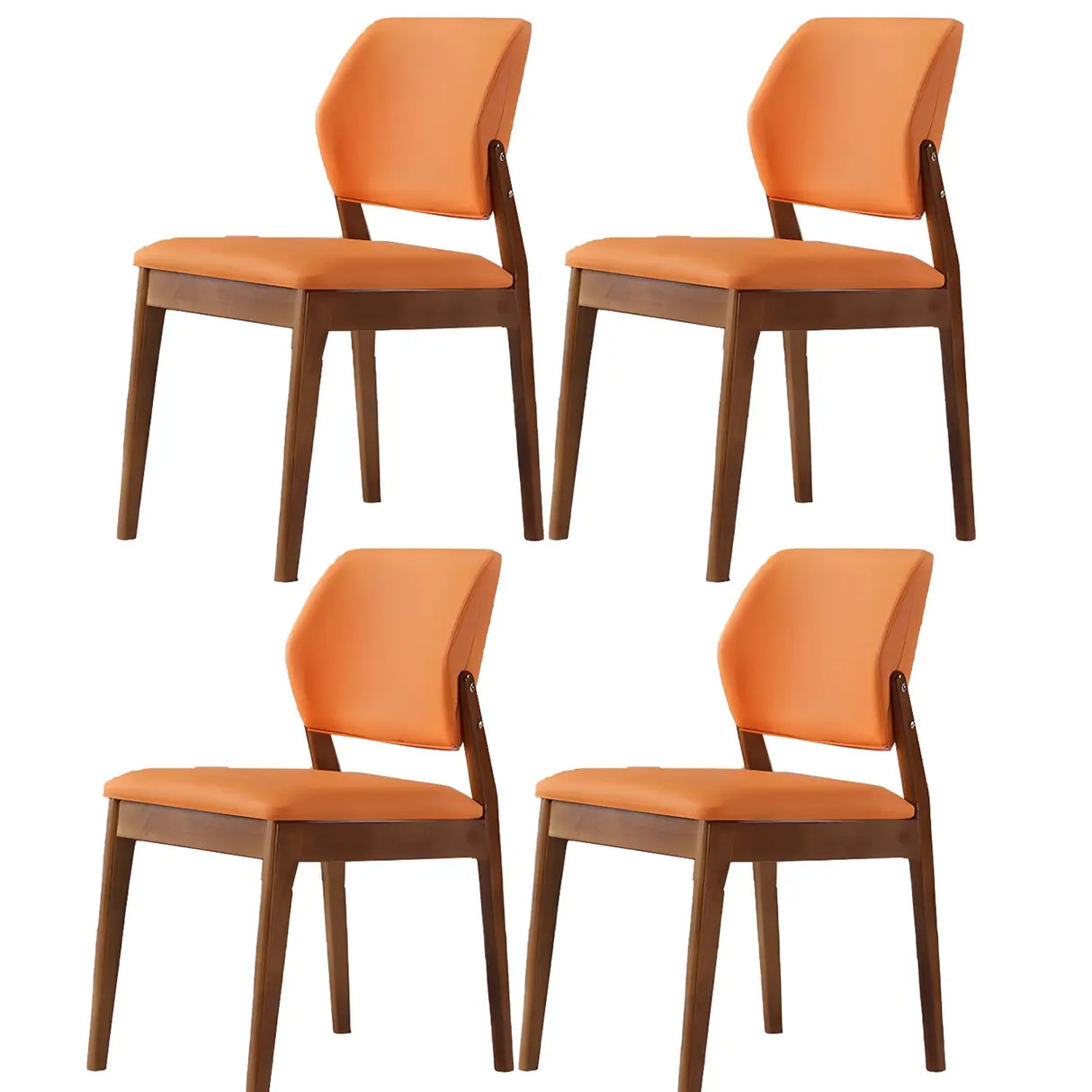 Faux Leather Upholstered Wooden Frame Dining Side Chair Image - 41