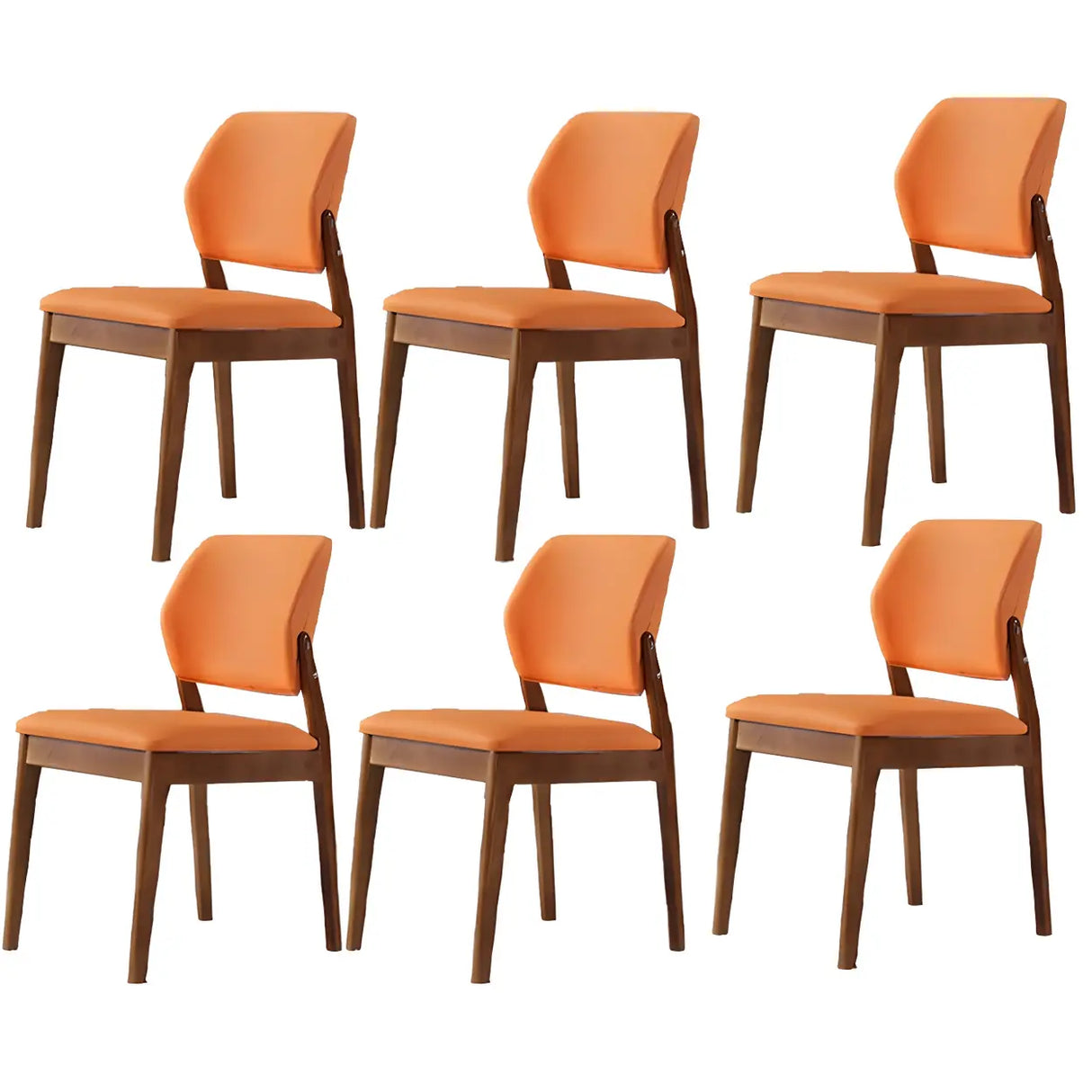 Faux Leather Upholstered Wooden Frame Dining Side Chair Image - 42