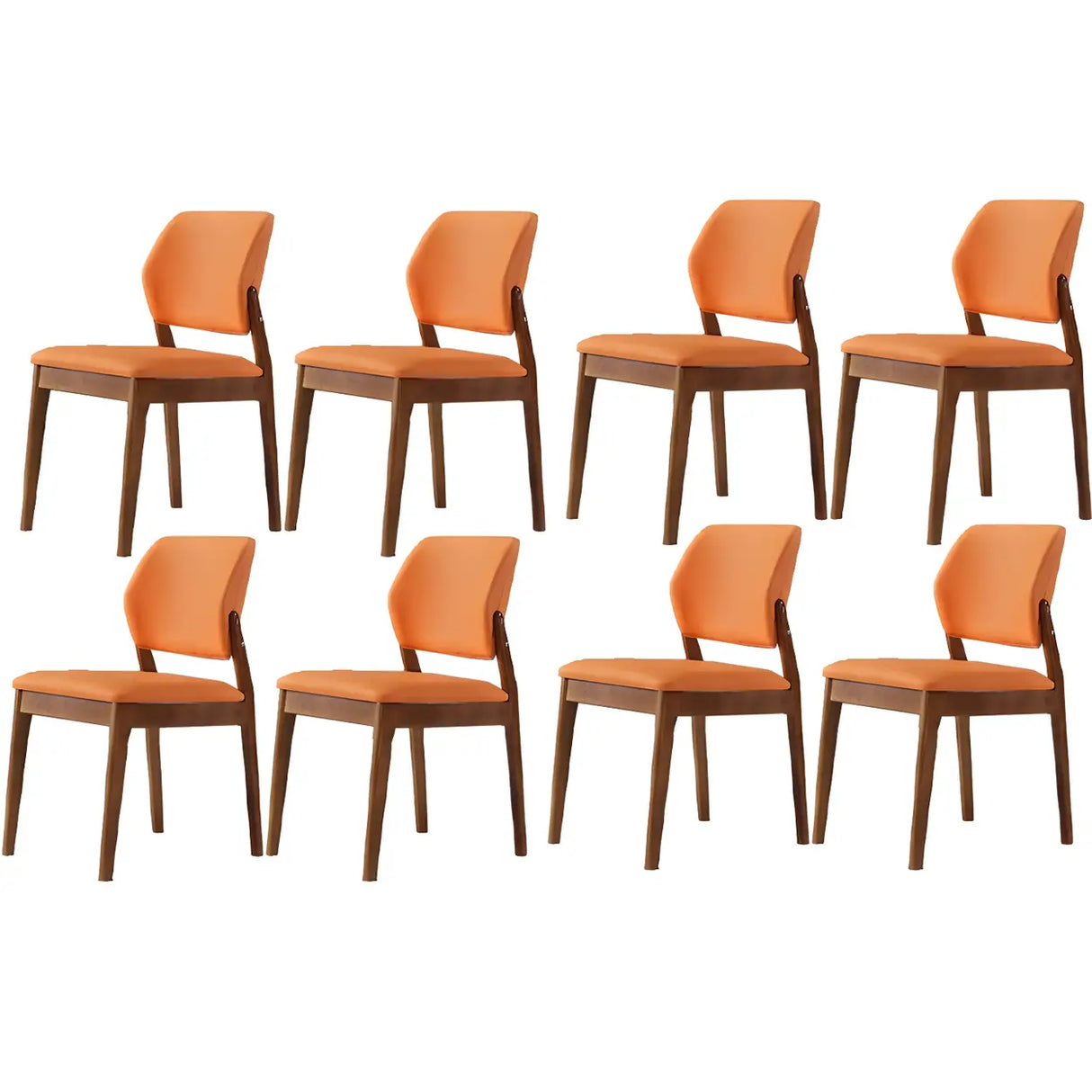 Faux Leather Upholstered Wooden Frame Dining Side Chair Image - 43