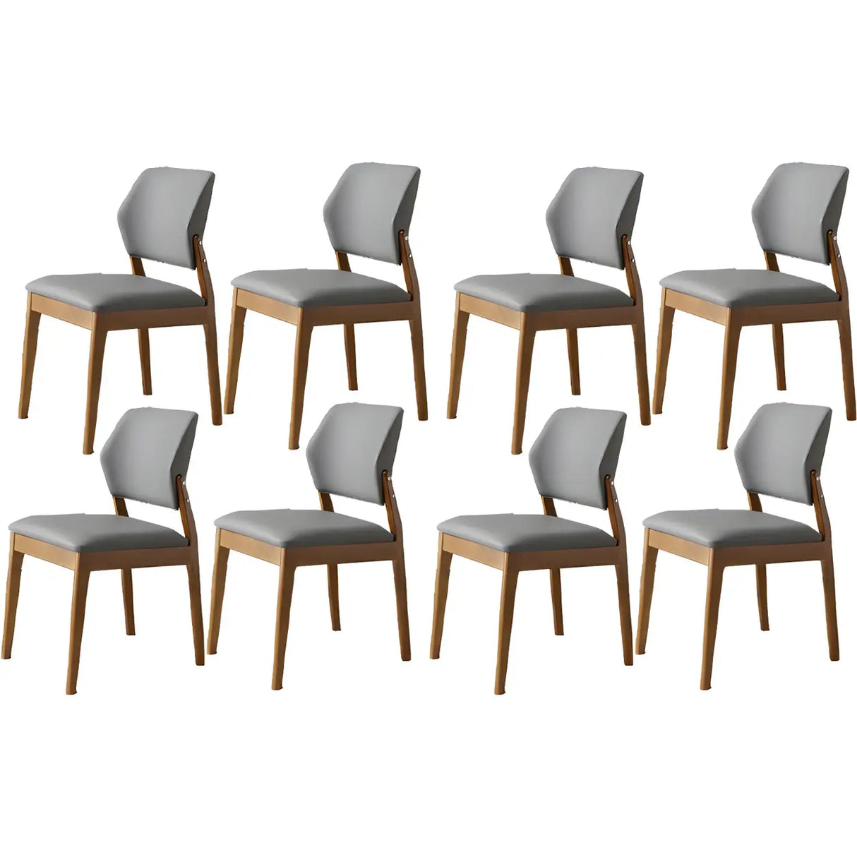 Faux Leather Upholstered Wooden Frame Dining Side Chair Image - 48