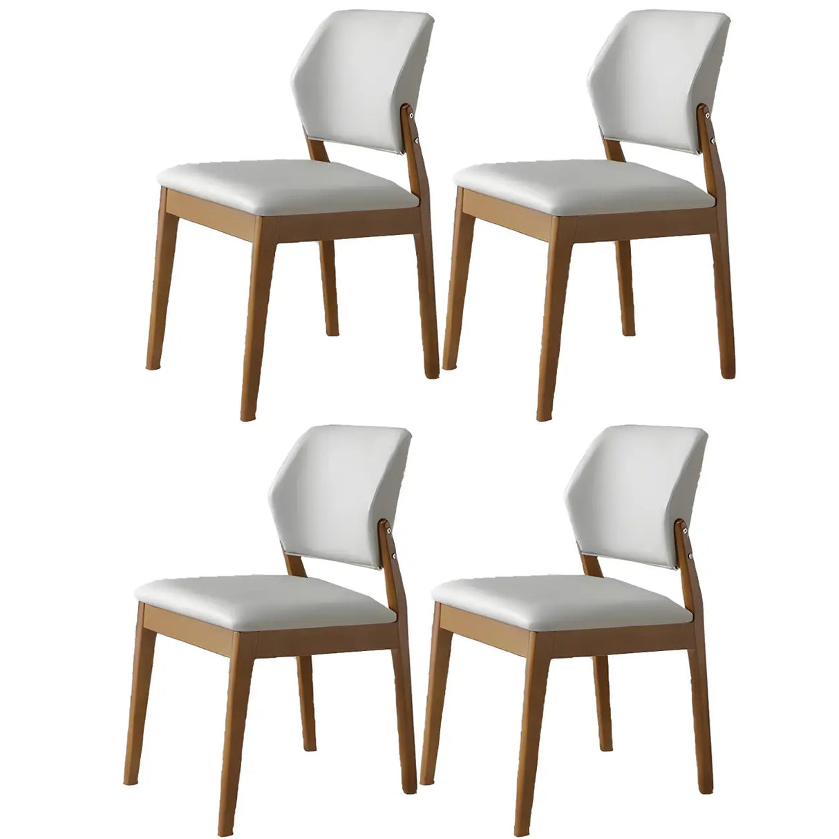 Faux Leather Upholstered Wooden Frame Dining Side Chair Image - 61