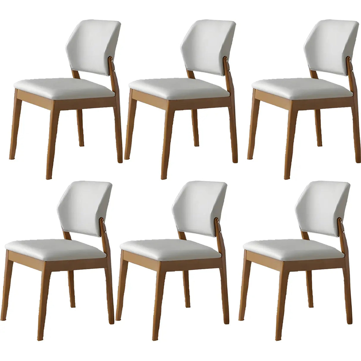 Faux Leather Upholstered Wooden Frame Dining Side Chair Image - 62