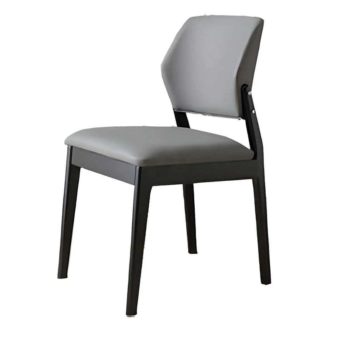 Faux Leather Upholstered Wooden Frame Dining Side Chair Image - 9