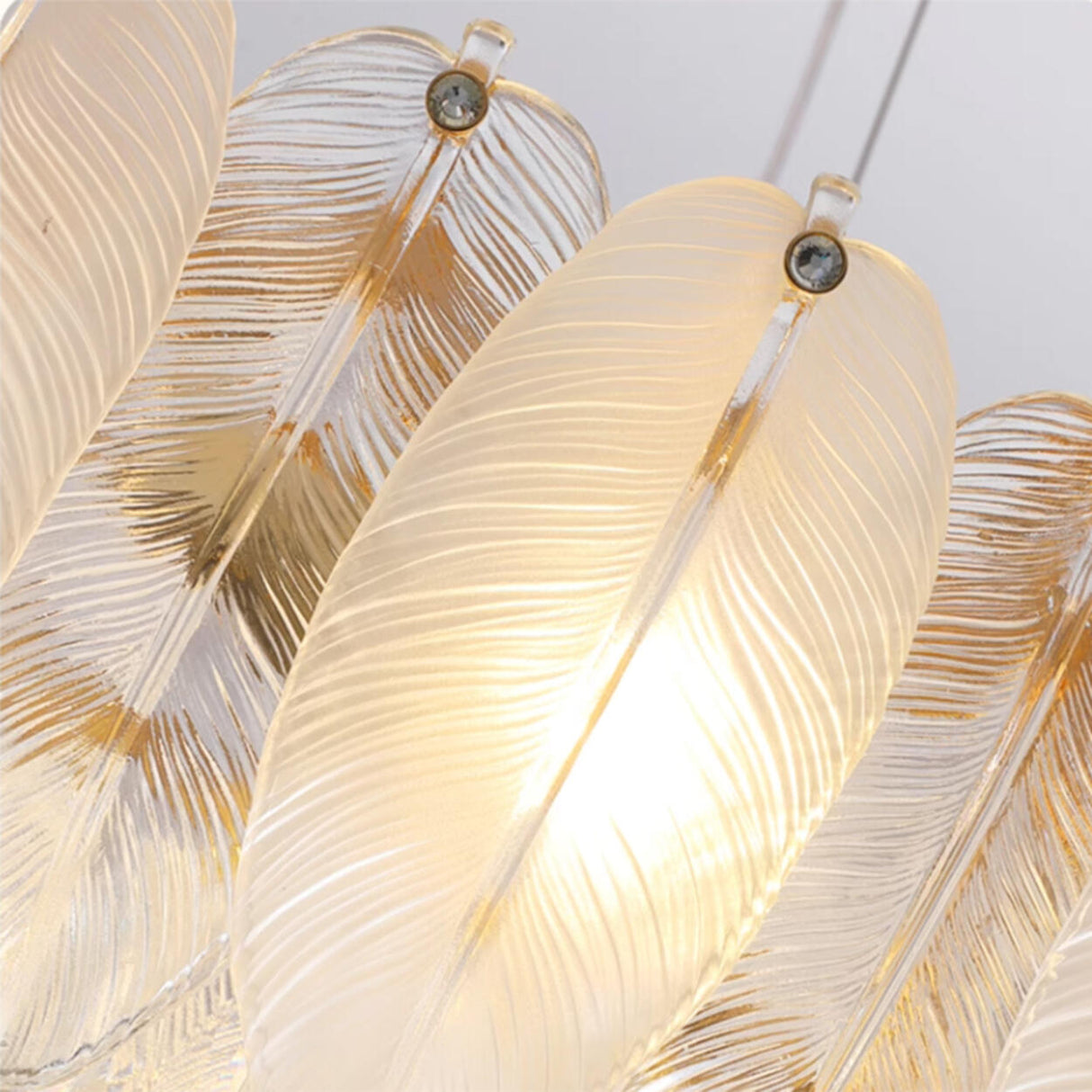 Feather Transparent Crystal Chandelier Kit Adjustable Height Image - 20
