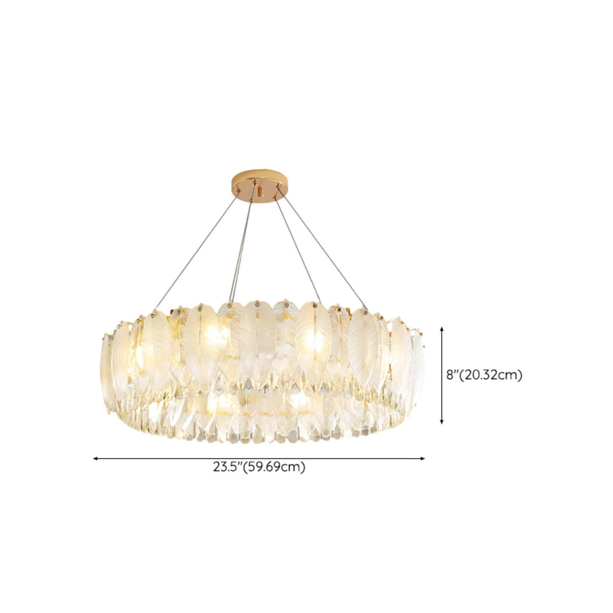 Feather Transparent Crystal Chandelier Kit Adjustable Height Image - 22