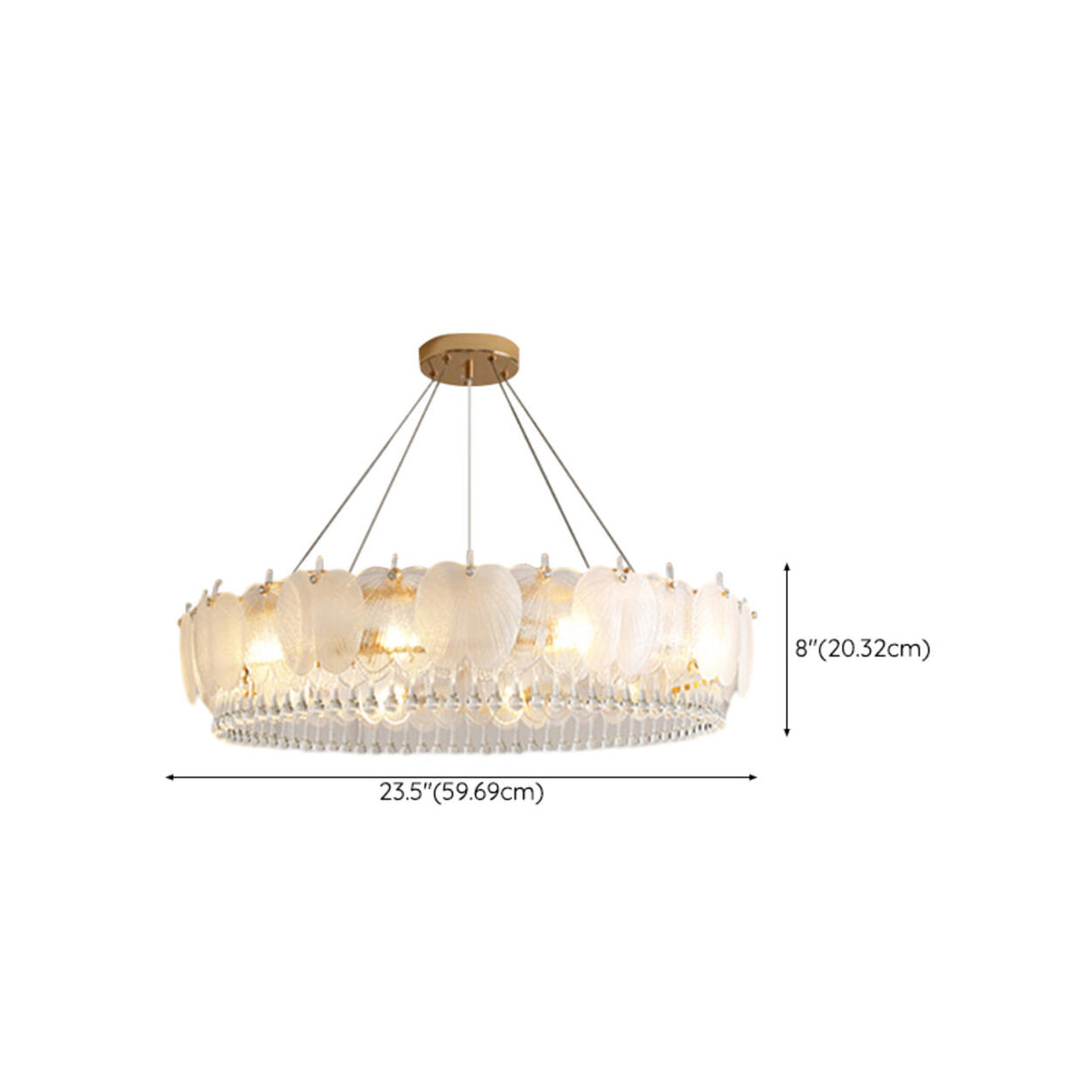 Feather Transparent Crystal Chandelier Kit Adjustable Height Image - 25
