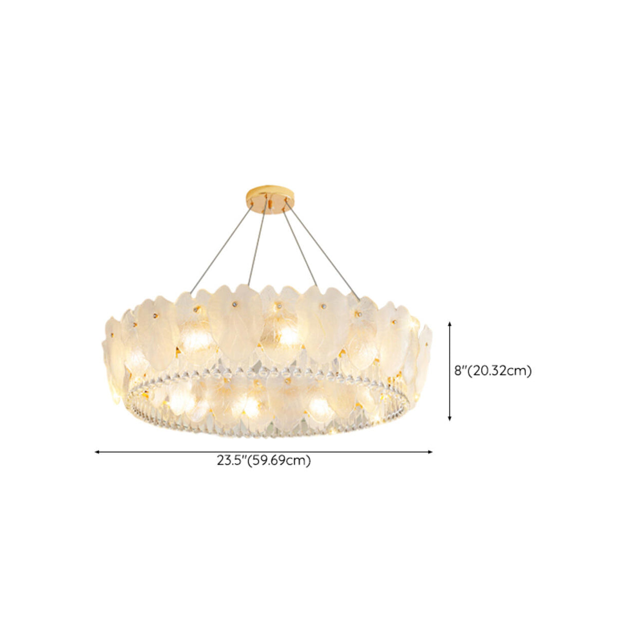 Feather Transparent Crystal Chandelier Kit Adjustable Height Image - 28