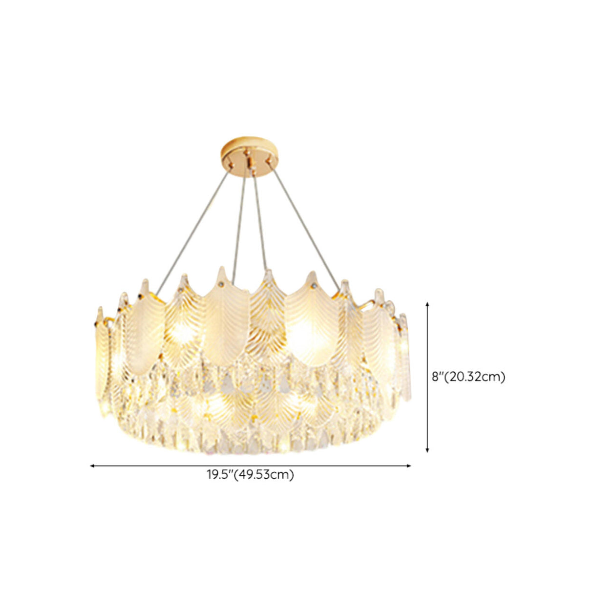 Feather Transparent Crystal Chandelier Kit Adjustable Height Image - 30