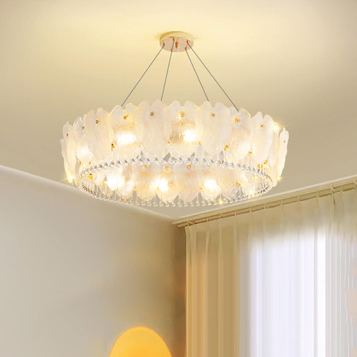 Feather Transparent Crystal Chandelier Kit Adjustable Height Image - 9