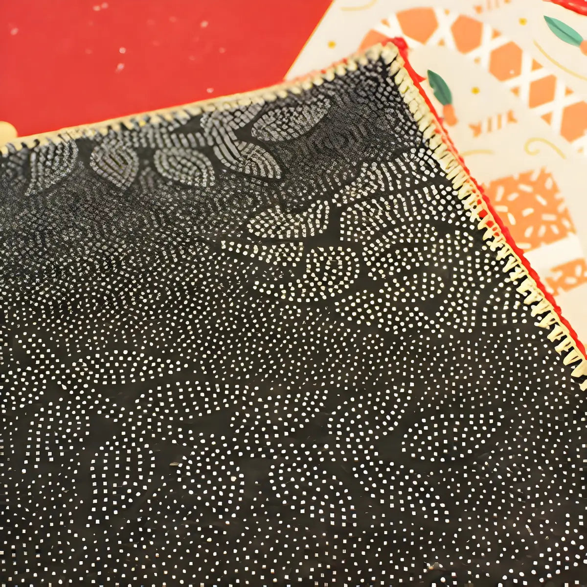 Festive Round Polyester Red Christmas Area Rug Image - 10