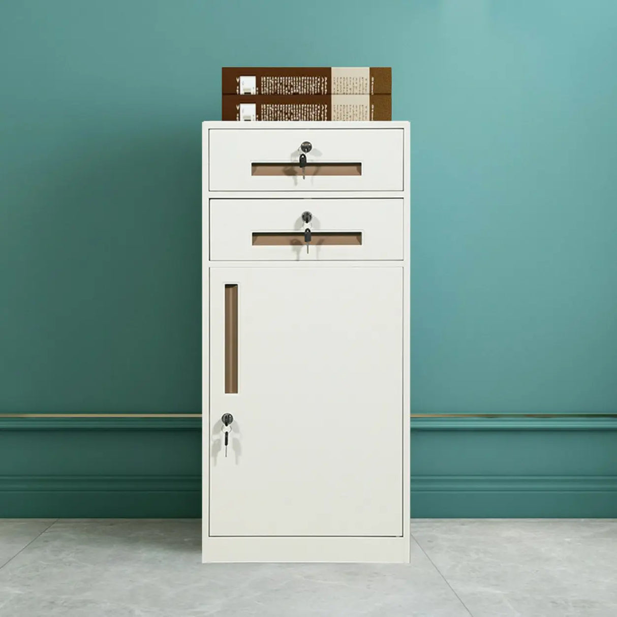 Fire Resistant Tall Steel Vertical Lockable Filing Cabinet Image - 11