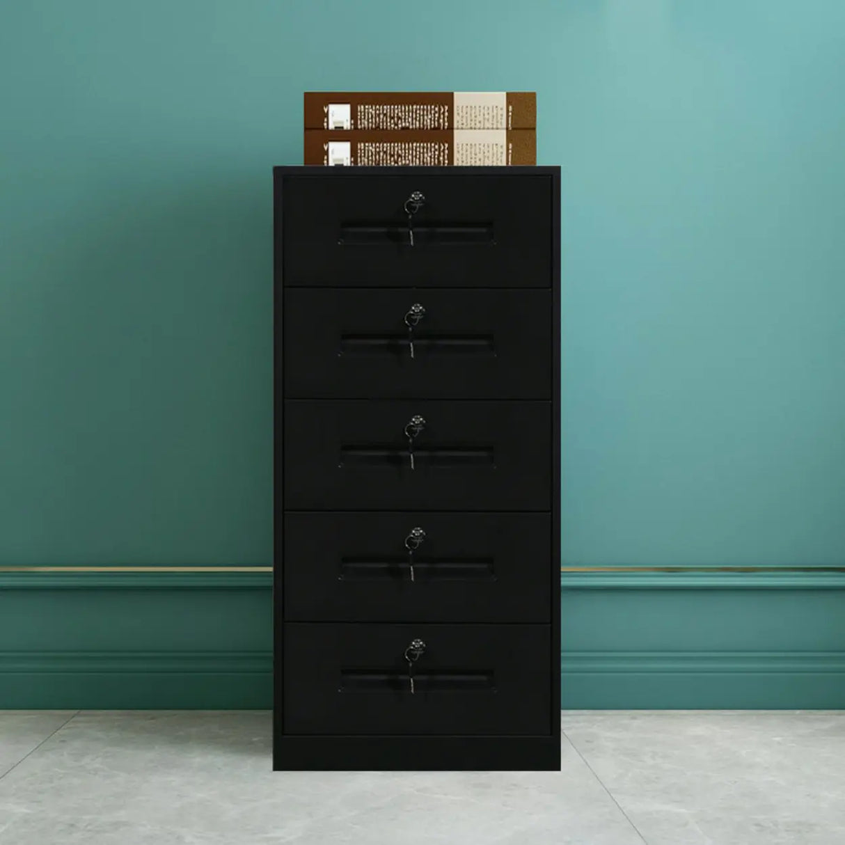 Fire Resistant Tall Steel Vertical Lockable Filing Cabinet Image - 18