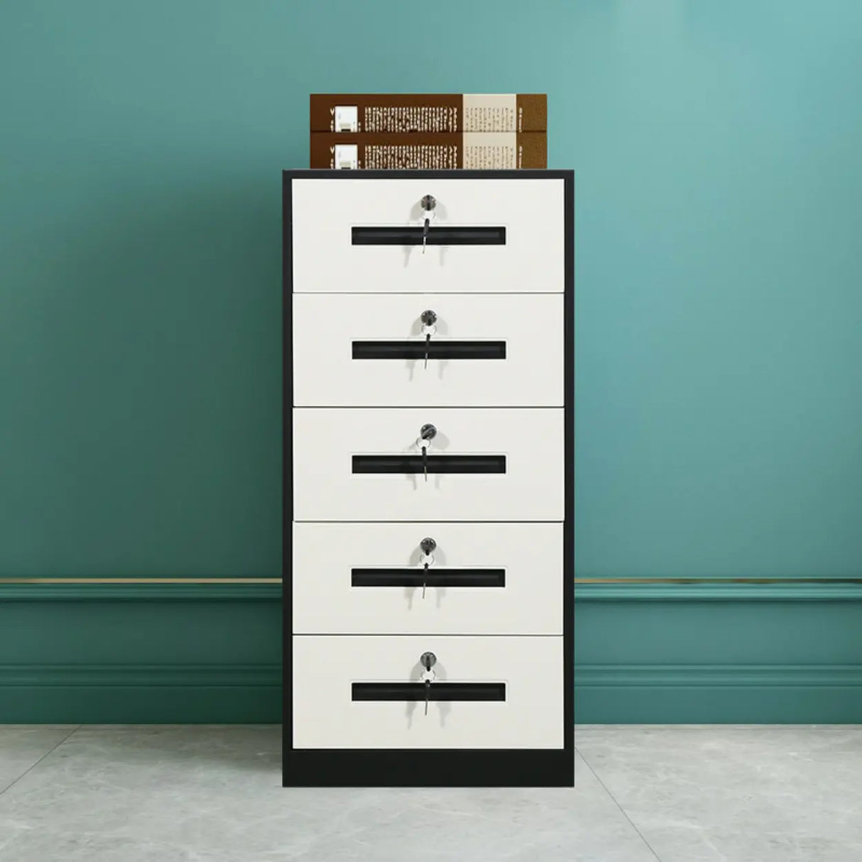 Fire Resistant Tall Steel Vertical Lockable Filing Cabinet Image - 21