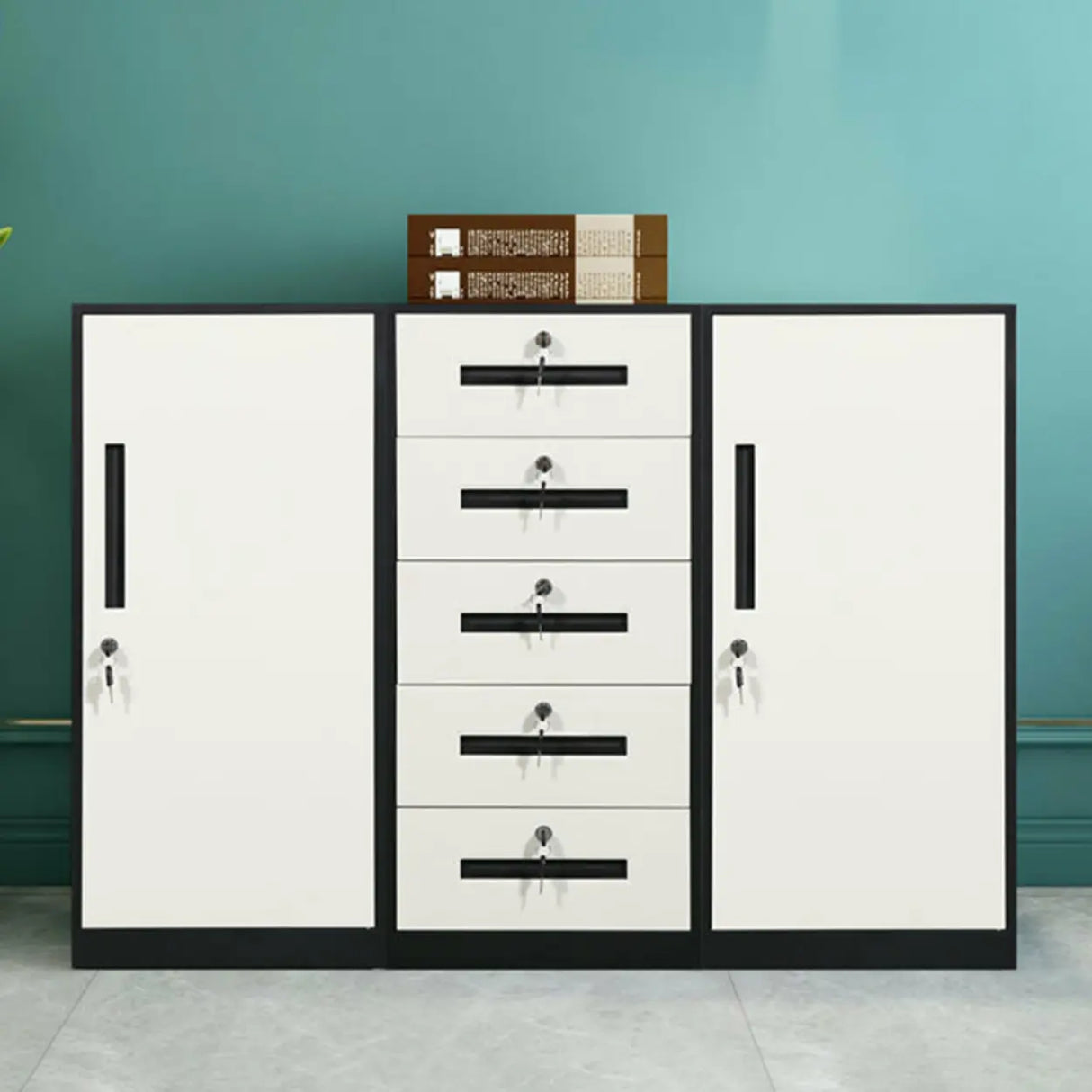 Fire Resistant Tall Steel Vertical Lockable Filing Cabinet Image - 5