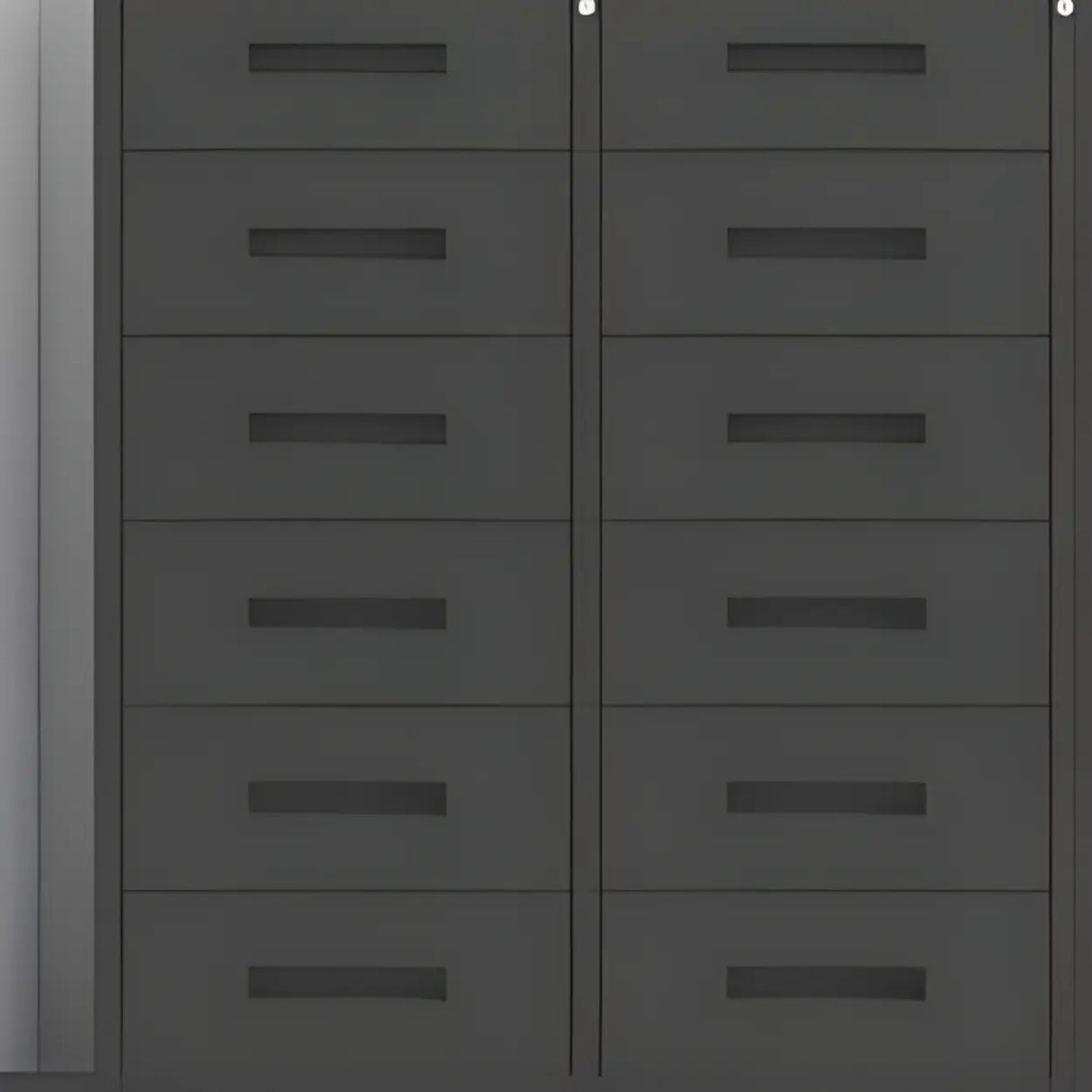 Fire Resistant Vertical Black Filing Cabinet with Key Lock Image - 1