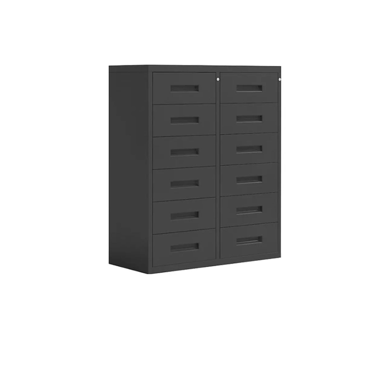 Fire Resistant Vertical Black Filing Cabinet with Key Lock Image - 2
