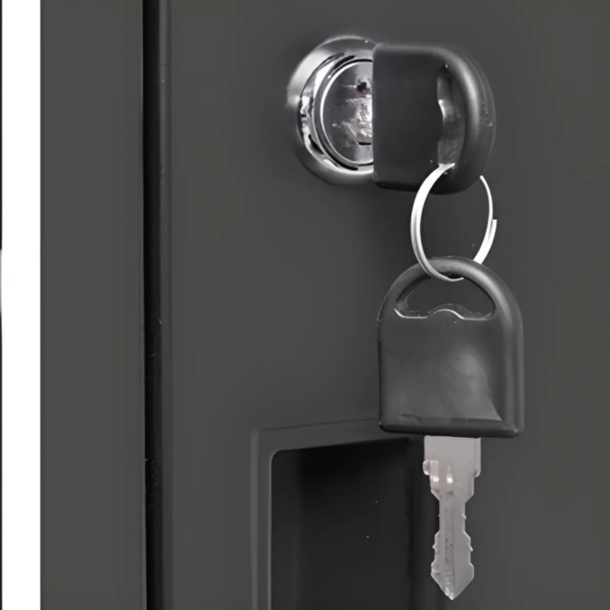 Fire Resistant Vertical Black Filing Cabinet with Key Lock Image - 5