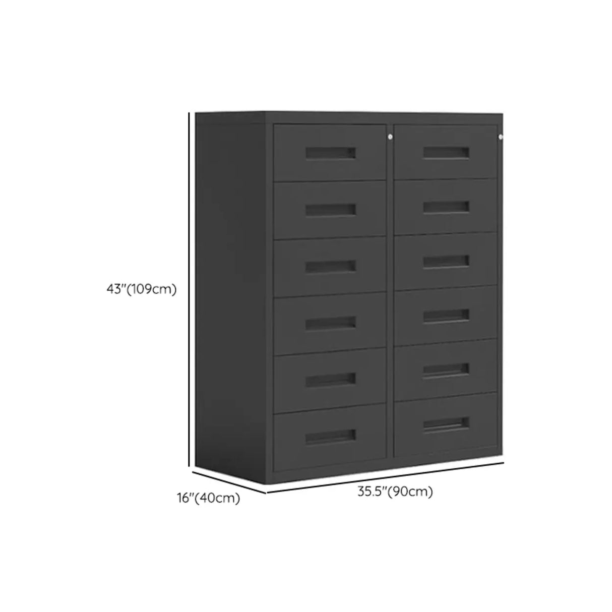 Fire Resistant Vertical Black Filing Cabinet with Key Lock