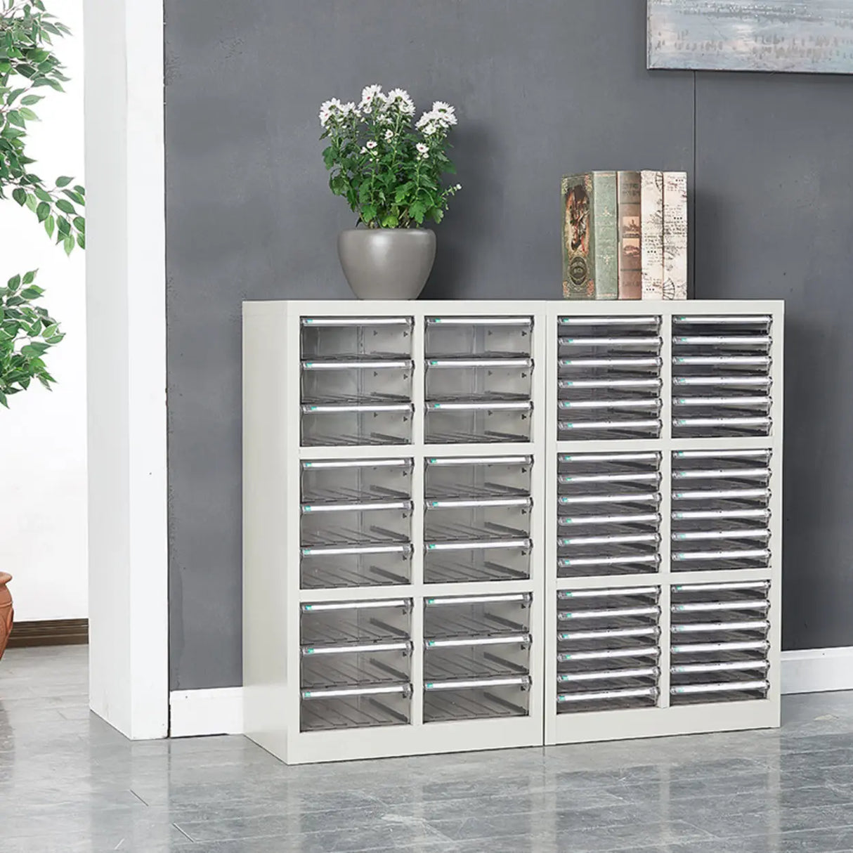 Fire Resistant Vertical Drawer White File Storage Cabinet Image - 1