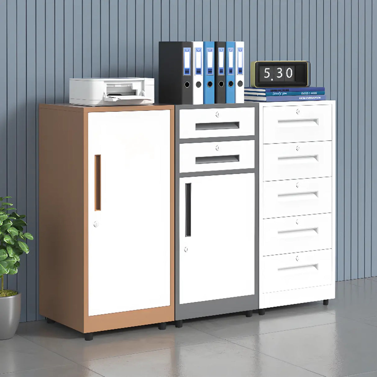 Fire Resistant Vertical Filing Cabinet with Lock and Casters Image - 17