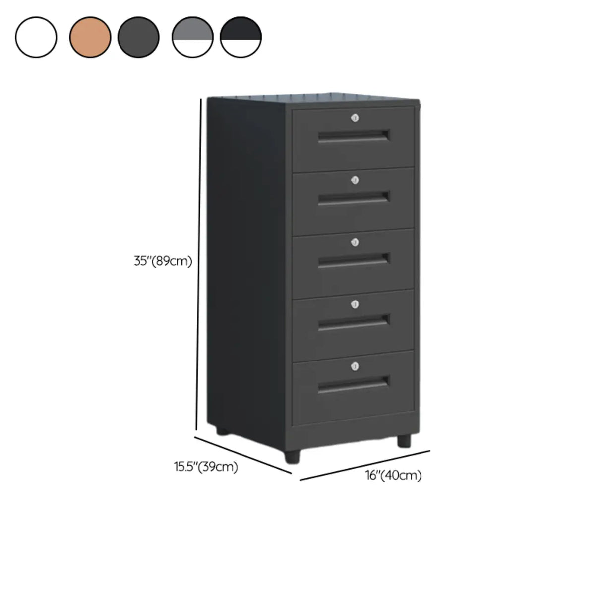 Fire Resistant Vertical Filing Cabinet with Lock and Casters Image - 38