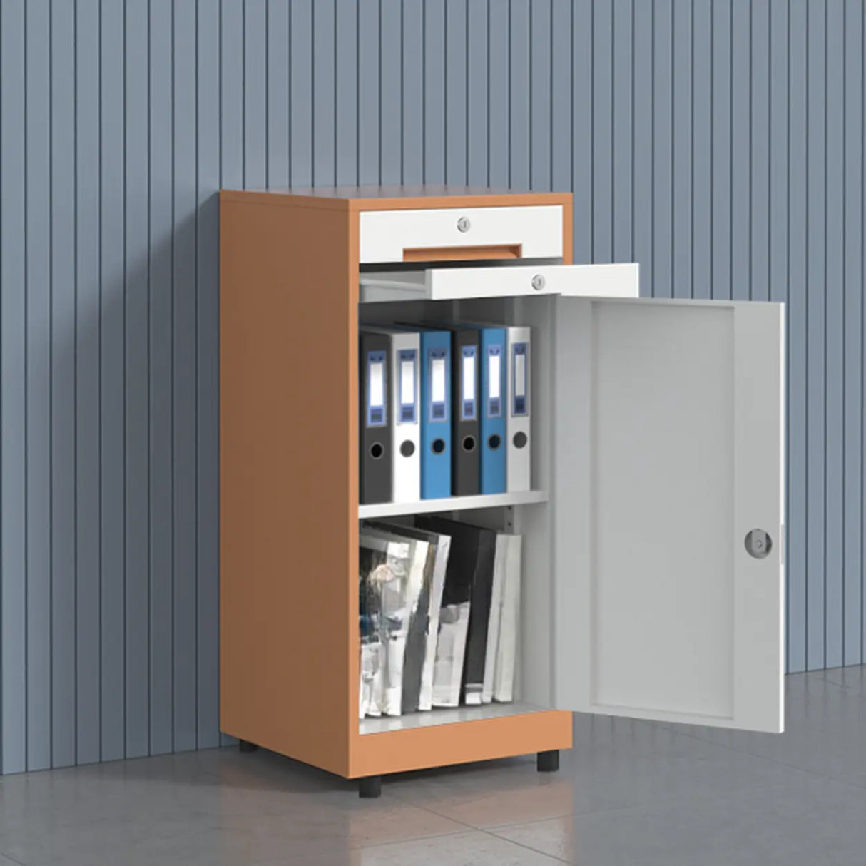 Fire Resistant Vertical Filing Cabinet with Lock and Casters Image - 6