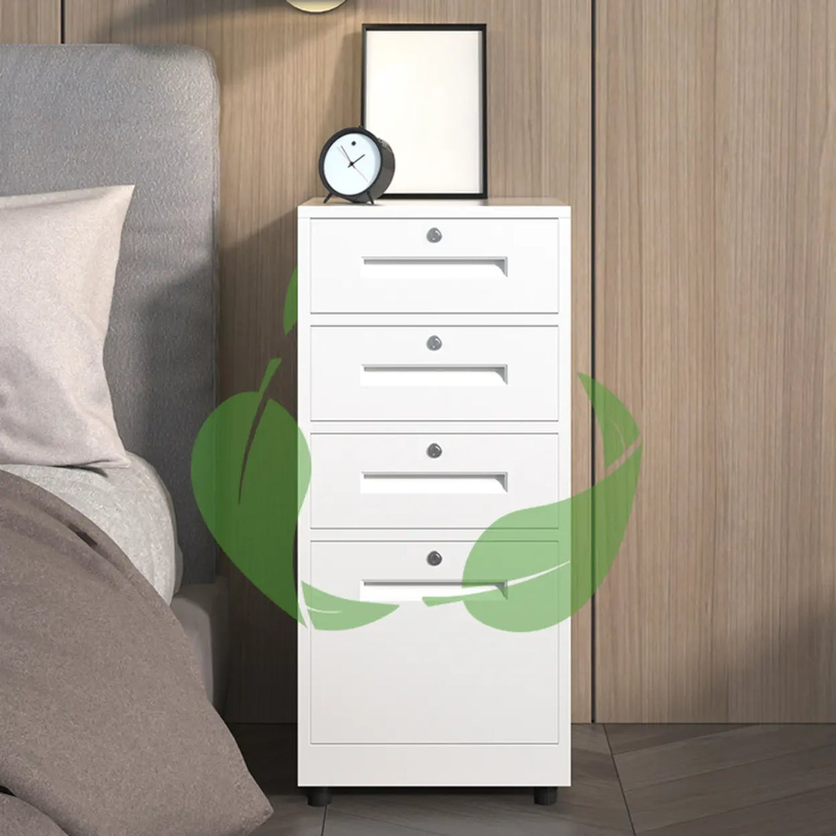 Fire Resistant Vertical Filing Cabinet with Lock and Casters Image - 7