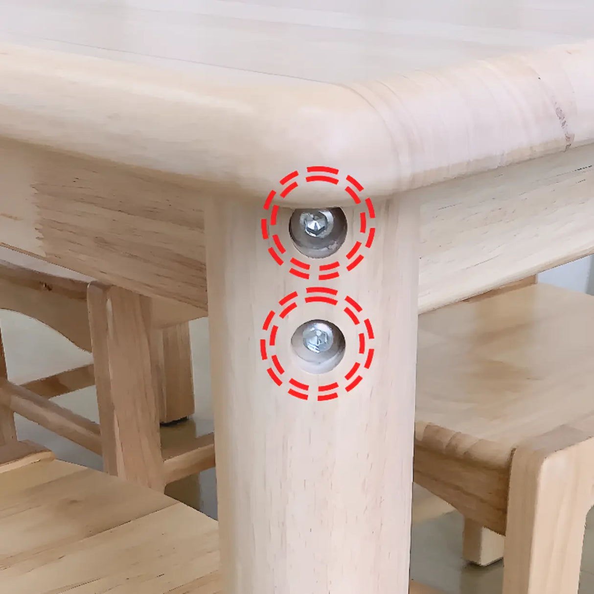 Fixed Height Rectangle Wood Kids Writing Desk for Four Image - 10