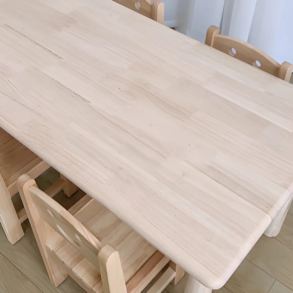 Fixed Height Rectangle Wood Kids Writing Desk for Four Image - 16