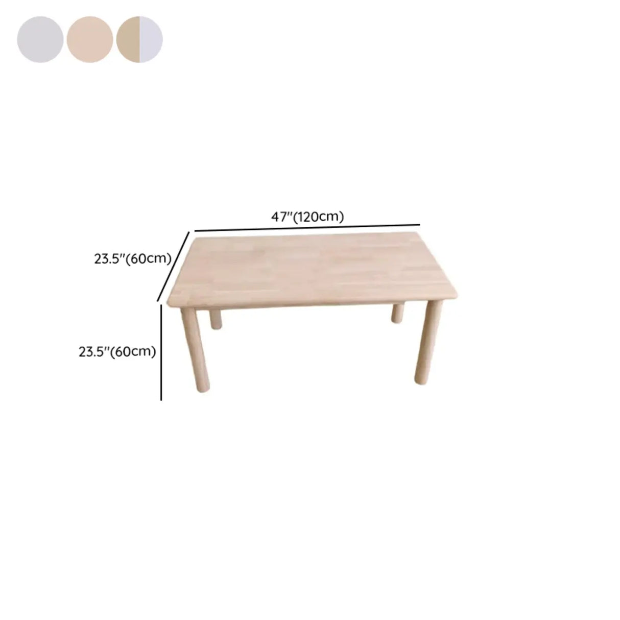 Fixed Height Rectangle Wood Kids Writing Desk for Four