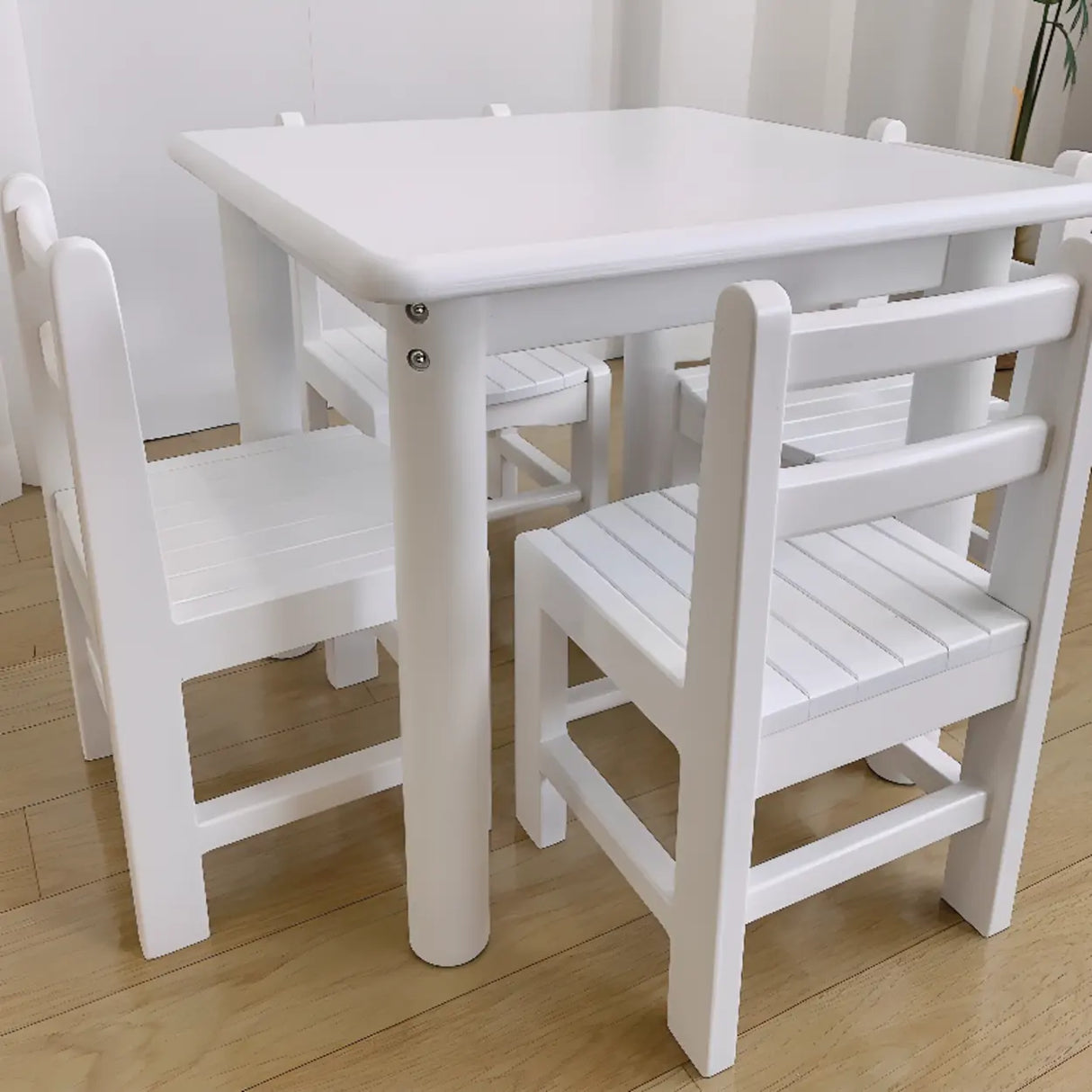 Fixed Height Rectangle Wood Kids Writing Desk for Four Image - 4