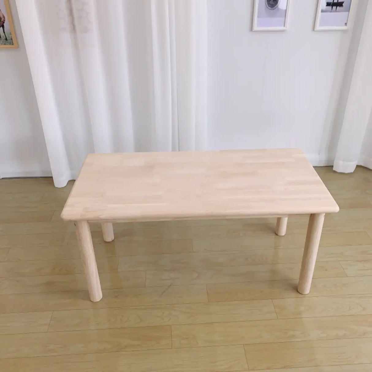 Fixed Height Rectangle Wood Kids Writing Desk for Four Image - 7