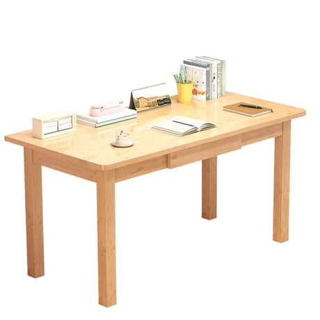 Fixed Height Wood Storage Writing Desk with Shelves Image - 2