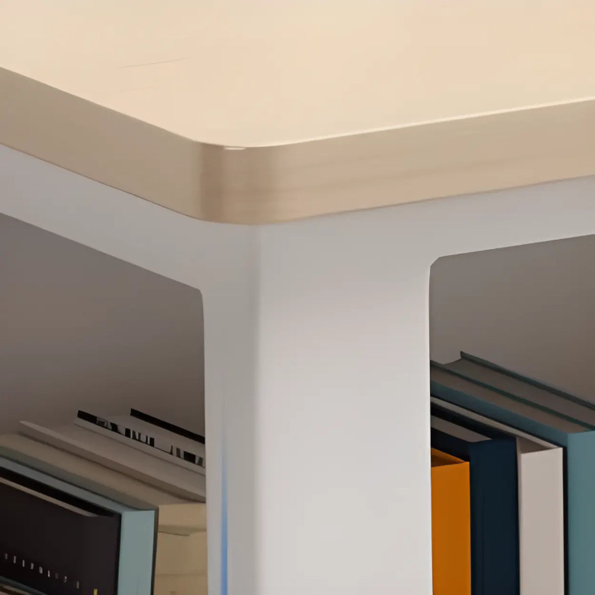 Fixed Wood Top Metal Base Storage Kids Computer Desk Image - 8