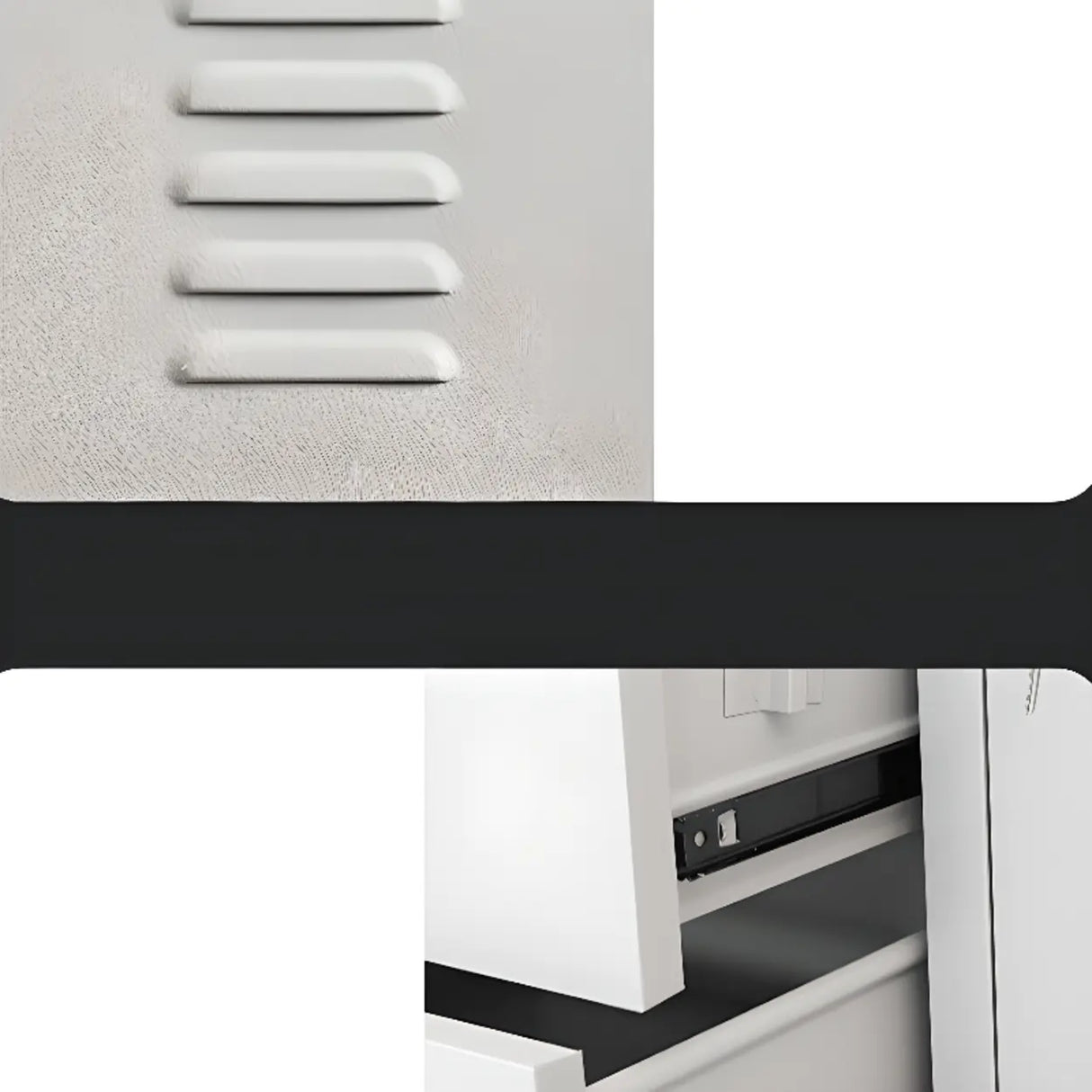 Flameproof White Steel Vertical Filing Cabinet with Key Lock Image - 4