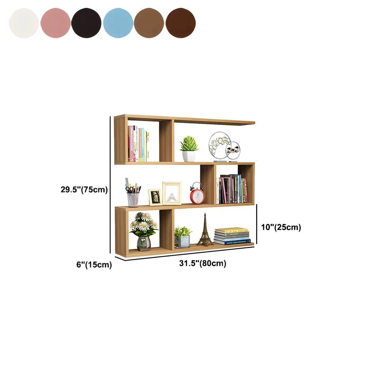 Floating Minimalist Rectangular Wood Storage Bookshelf Image - 16