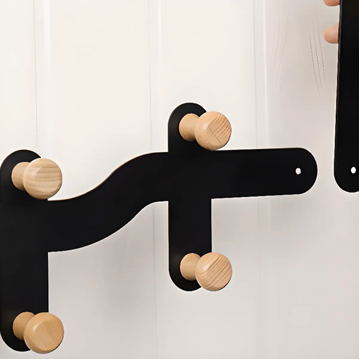 Floating Mount Wave Alloy Pink Hooks Narrow Coat Rack Image - 15