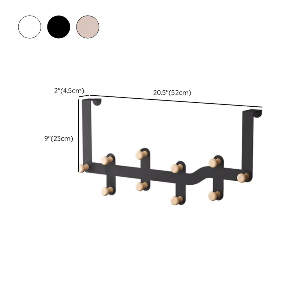 Floating Mount Wave Alloy Pink Hooks Narrow Coat Rack Image - 22