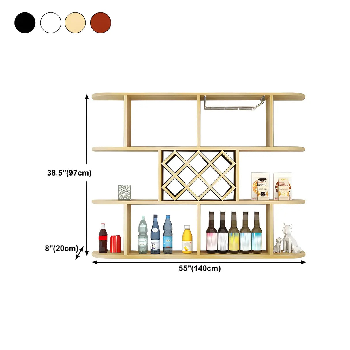 Floating White Wall-Mounted Wood Wine Rack Holder Image - 31