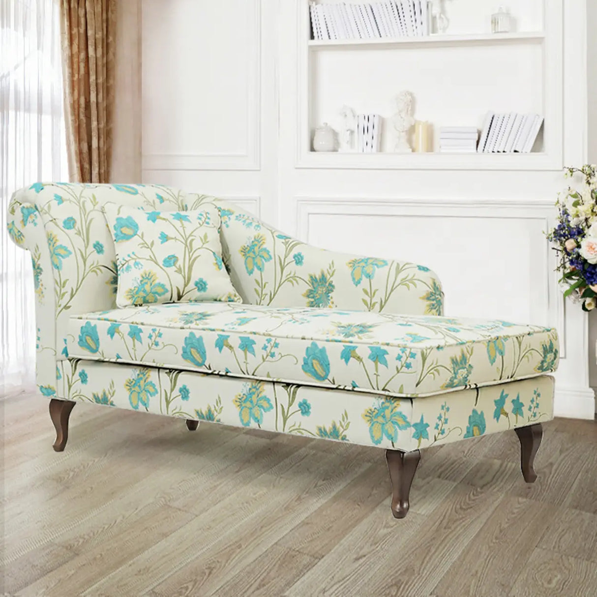 Floral Elegant Upholstered Relaxation Seat Chaise Lounge Image - 1