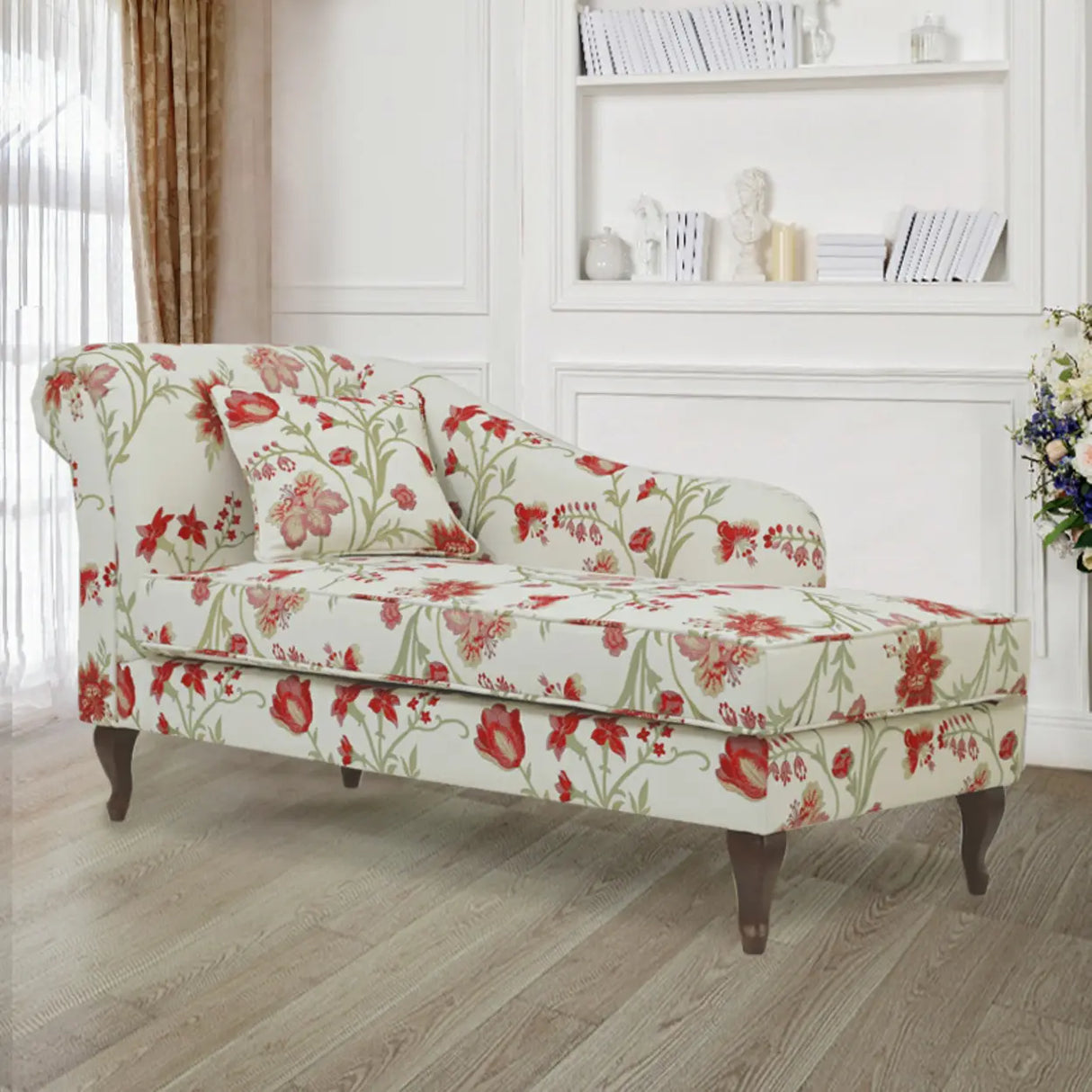 Floral Elegant Upholstered Relaxation Seat Chaise Lounge Image - 6