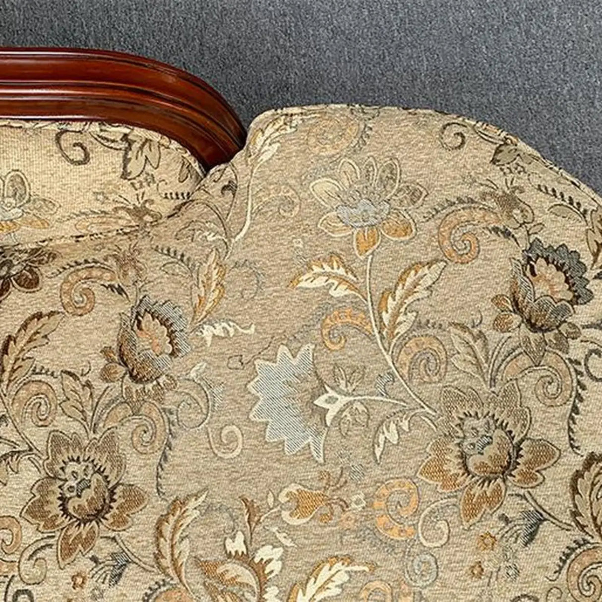 Floral Pattern Pillow Included Wood Cotton Chaise Sofa Image - 7