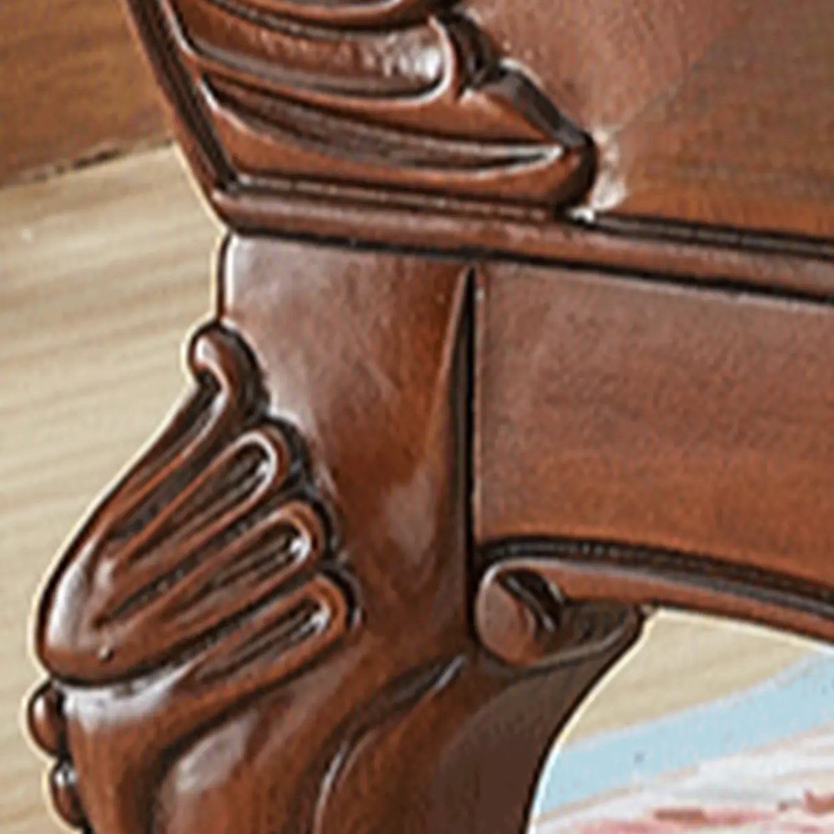 Floral Pattern Wooden Pillow Included Chaise Lounge Image - 9